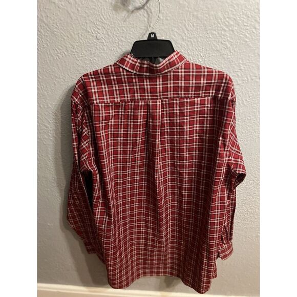 L.L. Bean Mens Red Plaid Button Down Shirt size  L Tall - Picture 9 of 9